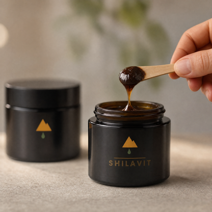Dosificación de la resina de Shilajit Shilavit con cucharilla